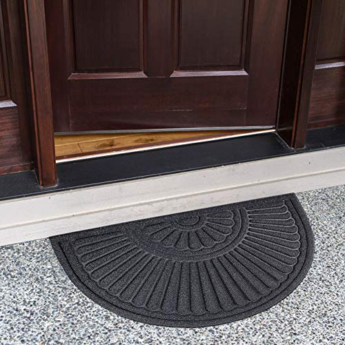 Mibao Half Round Door Mat, Rubber Doormats Entrance Way Mat