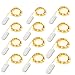 Dreamworth Pack of 12 LED Moon Lights 30 Micro Starry LEDs on Copper Extra Thin Copper Wire, 2 x CR2032 Batteries Included, 10 Ft (3m) for DIY Wedding Centerpiece or Table Decorations (Warm White)