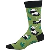 Socksmith Men'sStoner Pandas Crew Socks, Green
