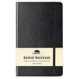 JARBO Bullet Dot Grid Journal, Hardcover Dotted Notebook, PU Leather Writing Journal for Men and Women, 224 Pages 70GSM, 5.25