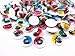 Yueton 200pcs Adhesive Back Mix Color Mini Wiggle Eyes with Eyelash Small Plastic Round Moving Googly Eyes for Children School Classroom Home Arts & Crafts Models (10mm)