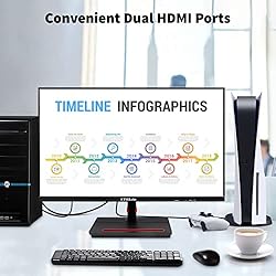 FYHXele FY24C Computer Monitor 24 Inch 75Hz USB