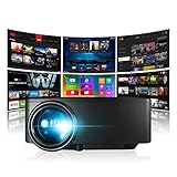 GooDay Projector, Smart Android WiFi Bluetooth Portable Video Beam(2018 Upgraded), +40% Lumens LED LCD Home Theater, for Movie Sports Games Match, Support 1080P W/ HDMI VGA AV USB Ports