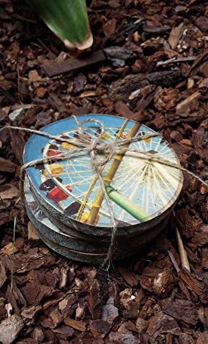 Set of 4 - Wood Slice Coasters - Ferris Wheel Theme