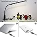 Torchstar 24 LEDs Dimmable Flexible Gooseneck Clamp Desk Lamp Eye-Care Touch Sensitive 5W Light, Memory Function, USB Charger + Power Adapter, 50000 hours Lifespan & 2 Years Warranty (Black)