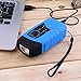 Solar LED Flashlight, OUTAD Portable Hand Crank Self Powered Emergency Radio with 2000mAh Smart Phone Charger, USB Power Bank (Blue)
