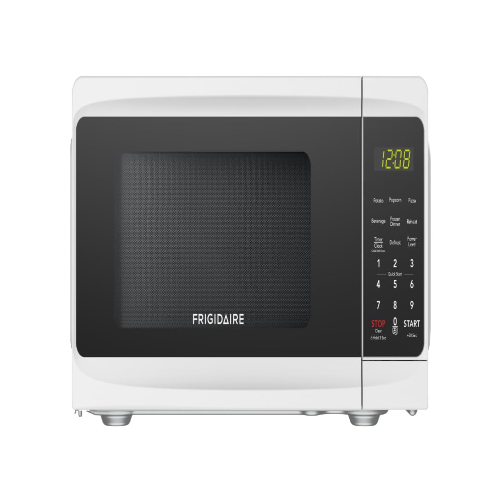 Frigidaire Countertop Microwave - Digital Control Panel - 6 Auto Cooking Settings - 10 Power Levels - Child Safety Lock - 0.7 Cu. Ft., White