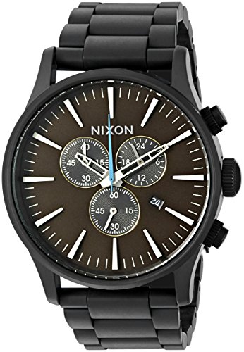 Nixon Men's A3862209 Sentry Chrono Analog Display Japanese Quartz Black Watch