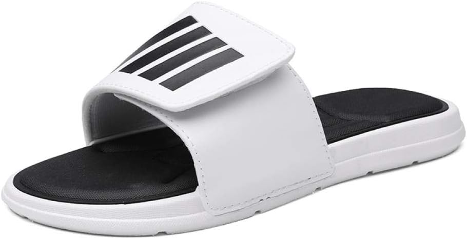 black and white striped flip flops
