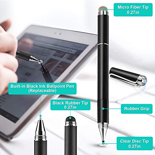Diamond Stylus Pen, 4-in-1 Universal Touch Screen Stylus Multifunction Writing Instruments Penyeah P2 - Black