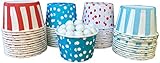 Dr. Seuss Themed Candy Nut Mini Baking Paper Treat Cups - Red White Sky Blue - Stripe Polka Dot - 48 Pack