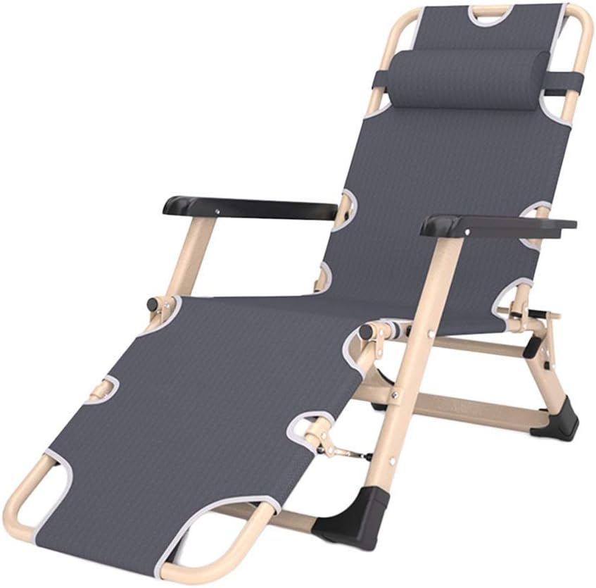 JAG Heavy Duty Outdoor Locking Garden Chair, Adjustable, Oversized, Upholstered Easy Chair with Headrest, 440 lbs. Holder, Gray (Color: No Cushion)