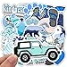 Cute Girl Blue Laptop Stickers 50pcs, Lovely Trendy Kids/Teen Vinyl Computer Waterproof Water Bottles Skateboard Luggage Decal Graffiti Patches Decal