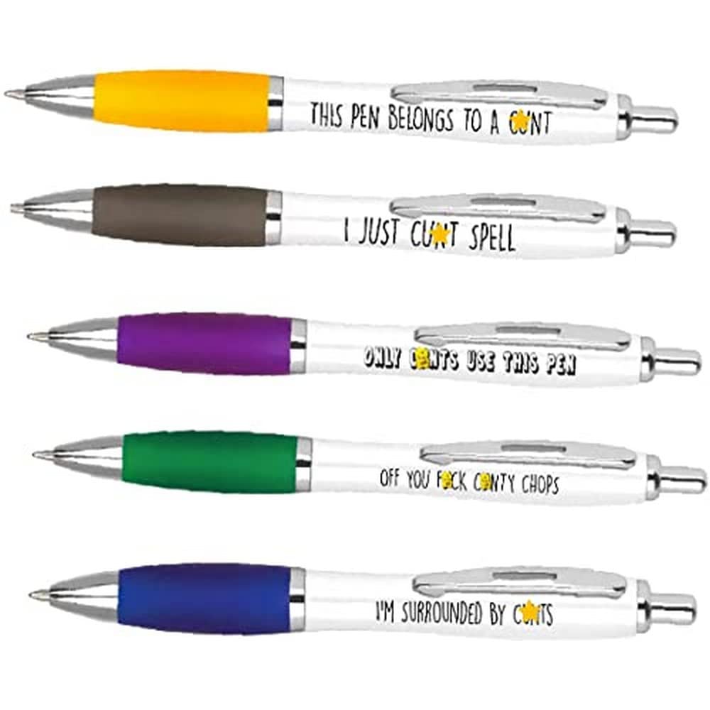 Cheeky Chops Funny Adult Pen Set The C Star Pack Of 5 Rude Pens Office Banter Box For Colleagues Stationery
