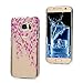 S7 Case,Galaxy S7 Case - Badalink Ultra Thin Anti-slip Soft TPU Case with Fancy Colorful Painting Pattern Clear Transparent Cover for Samsung Galaxy S7 (2016) - Branches with Pink Flowers