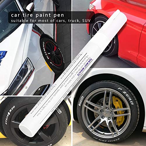 Gorgeri Car Tire Paint Pen, Professional Waterproof Car Tire Ink Marker Pen Permanent Perfect Tyre Decor (white) - Thumbnail 6