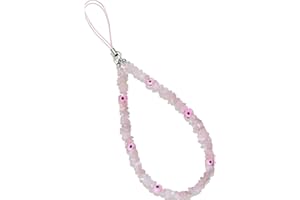 SKIRIFLA Evil Eye Beaded Phone Charm Strap,Beaded Crystals & Pearls Phone Charm, Phone Lanyard Wrist Strap Handmade Phone Keychain Charm