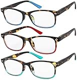 Reading Glasses Set of 3 Great Value Spring Hinge Readers Men and Women Glasses for Reading +2