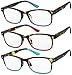 Reading Glasses Set of 3 Great Value Spring Hinge Readers Men and Women Glasses for Reading +2