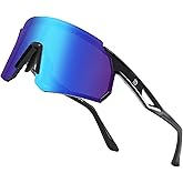 DUCO Polarized Sports Sunglasses for Men and Women Wrap Around Shades for Driving Cycling Baseball and Fishing UV400