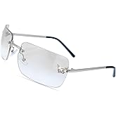 Mriendao Rimless Y2K Sunglasses for Women Men Fashion Wrap Around Sunglasses Tinted Lens 2000s Sun Glasses Shades Butterfly