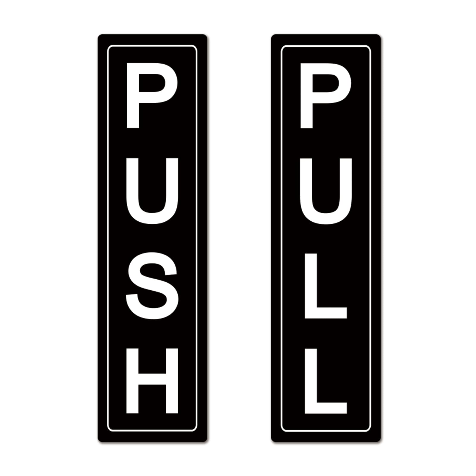 Photo 1 of SINKAA Push Pull Door Signs - Acrylic Push Pull Sign for Glass Door, Business, Stores, Cafes, Shops, Self-Adhesive Double-Sided Tape, 8 X 2.1 Inch, 1 pack