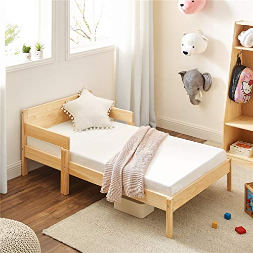 MUSEHOMEINC 2 in 1 Convertible Toddler Bed,Multifunctional Solid Wood