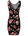 Floral Print Sleeveless Body Con Dress Black Size M