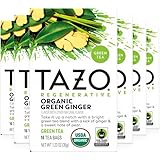 TAZO Regenerative Green Tea, Green Ginger, 16 Count (Pack of 6)