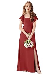 TAISHAN Junior Bridesmaid Dress for Wedding Ruffle
