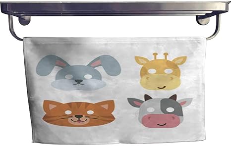 Amazon Co Jp Warmfamily 速乾性タオル アニマル カーニバル マスク ベクターセット お祭り 装飾 仮面舞踏会 パーティーコスチューム かわいい漫画の頭の飾り 孤立したお祝い ベクター イラスト タオル 幅10インチ X 長さ10インチ W 12 X L 27 5 ホーム キッチン