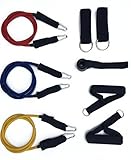 HEAVY DUTY STACKABLE RESISTANCE BANDS SET with Door Anchor, Ankle Straps, Soft-grip Foam Handles and Metal Clips - Perfect for Yoga, CrossFit, P90x, Physical Therapy, Pilates, Strength Training