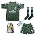 GamesDur 2017/2018 Real Madrid Ronaldo #7 Blue Soccer Kids Jersey & Short & Sock & Soccer Bag Youth Sizes (7-8 Years)