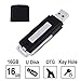 Voice Recorder-16GB USB Portable Digital Audio Voice Recorder- No Flashing Light When Recording-Use as Dictaphone,One Button Recording, Compatible with Windows and Mac,Android OTG