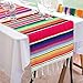 Hooqict 2 Packs Mexican Table Runners for Mexican Theme Party Decorations Wedding Carnival Party Supplies, Cotton Red Mexican Serape Table Runner