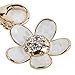 niceeshop(TM) Fashion Daisy Petal Shape Alloy Keychain Rhinestone Key Ring(White&Gold)
