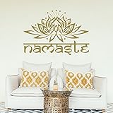 Namaste Wall Decal Quote Lotus Flower Vinyl Sticker Decals Quotes Buddha Decal Quote Indian Wall Decor Bedroom Yoga Studio Decor ZX226