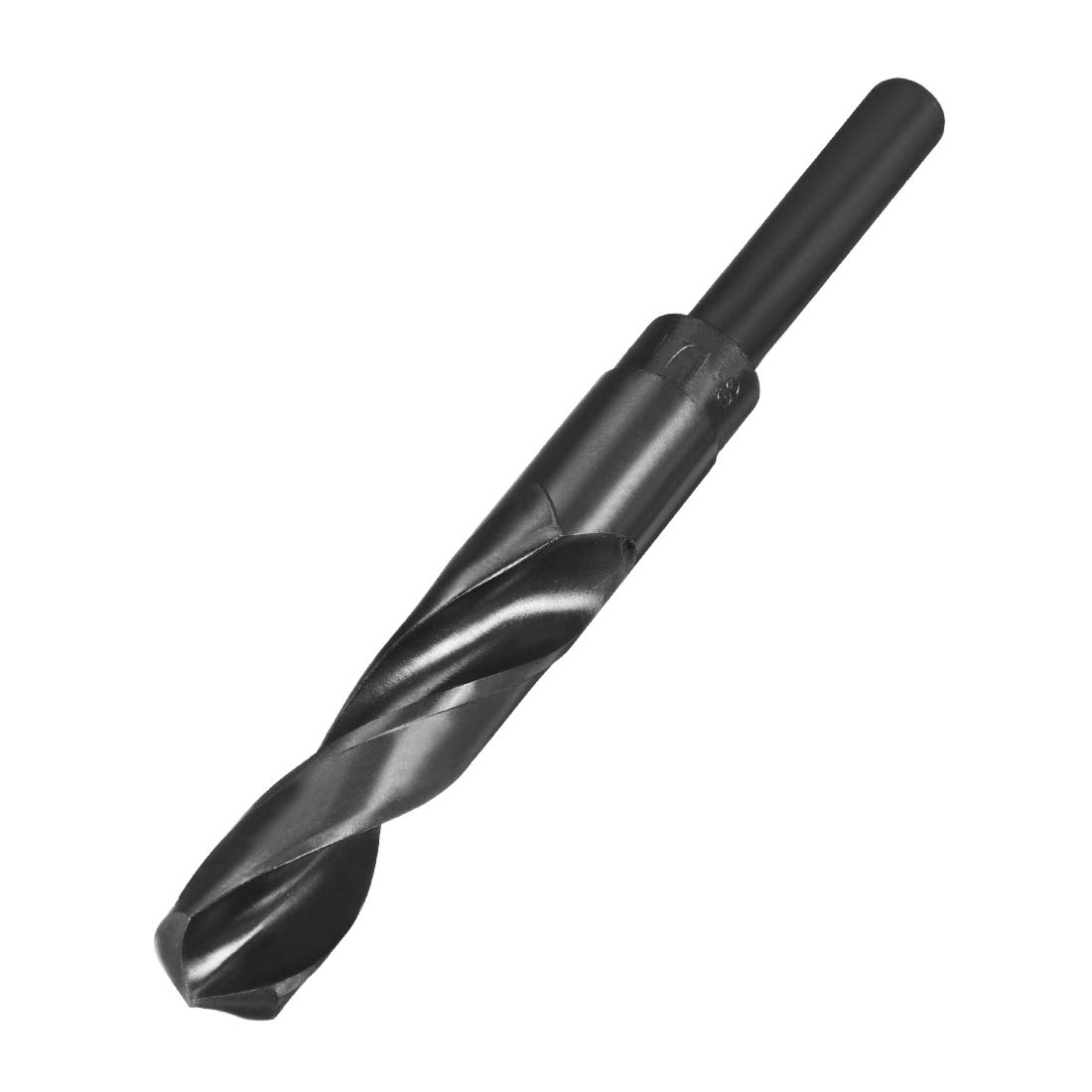 sourcing map Reduced Shank Drill Bit 17mm Black Nitride Coated with 1/2 Inch Straight Shank, High Speed Steel HSS 9341 Twist Drill Bit for Stainless Steel Alloy Metal Plastic