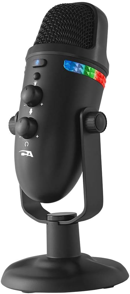 Cyber Acoustics Professional USB Microphone with Dual Recording Patterns, 24-bit Recording with Zero Latency Monitoring