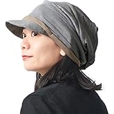 Mens Slouchy Knit Cap with Visor, 100% Cotton Jamaica Hat & Hippie-Style Skater Beanie for Women