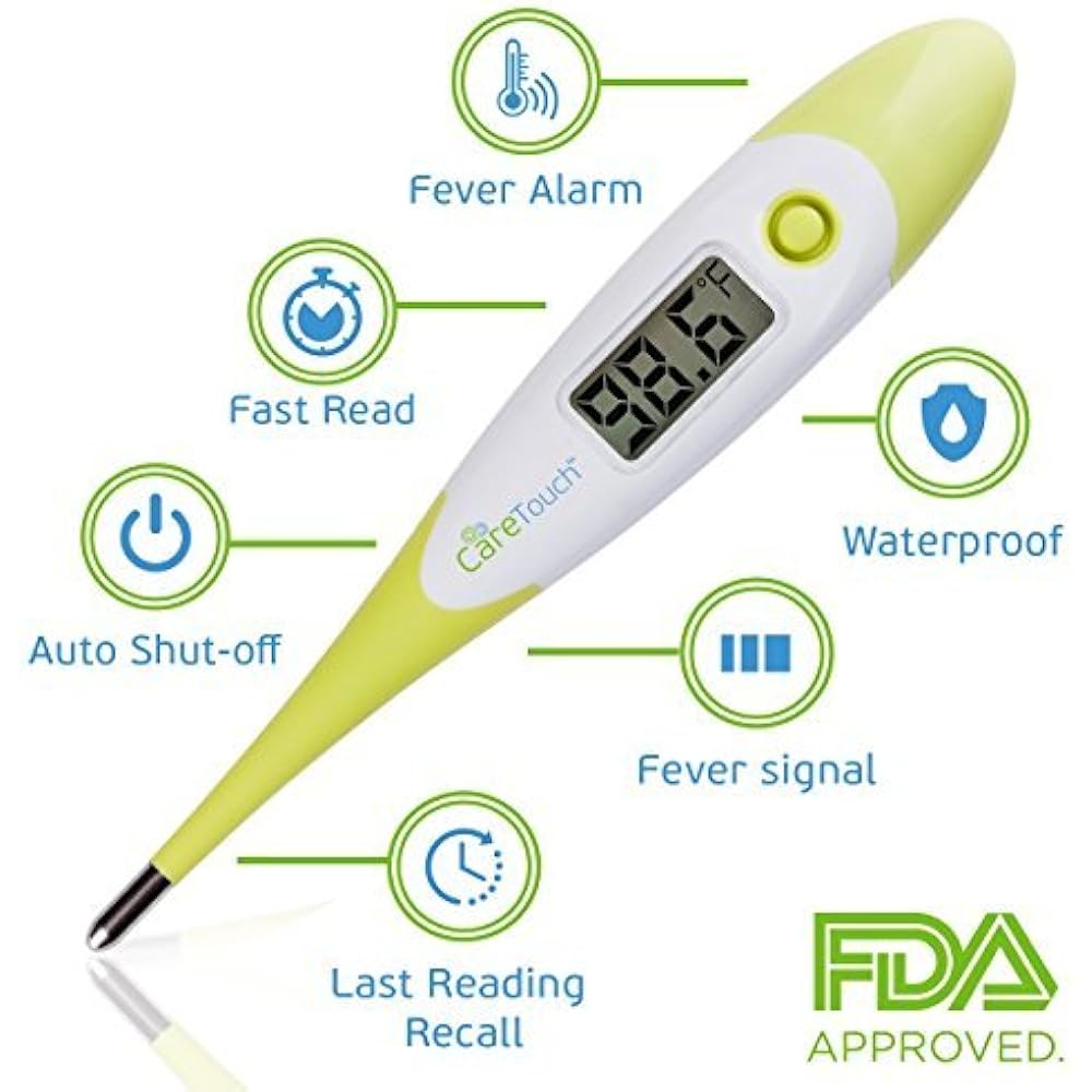 Digital Oral Thermometer With 50 Probe Covers, Rectal And Underarm Use
