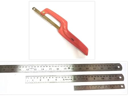 LOVELY Stainless Steel Scale/Ruler and Mini Hacksaw - 6, 12 & 24-inch/15, 30 & 60 cm