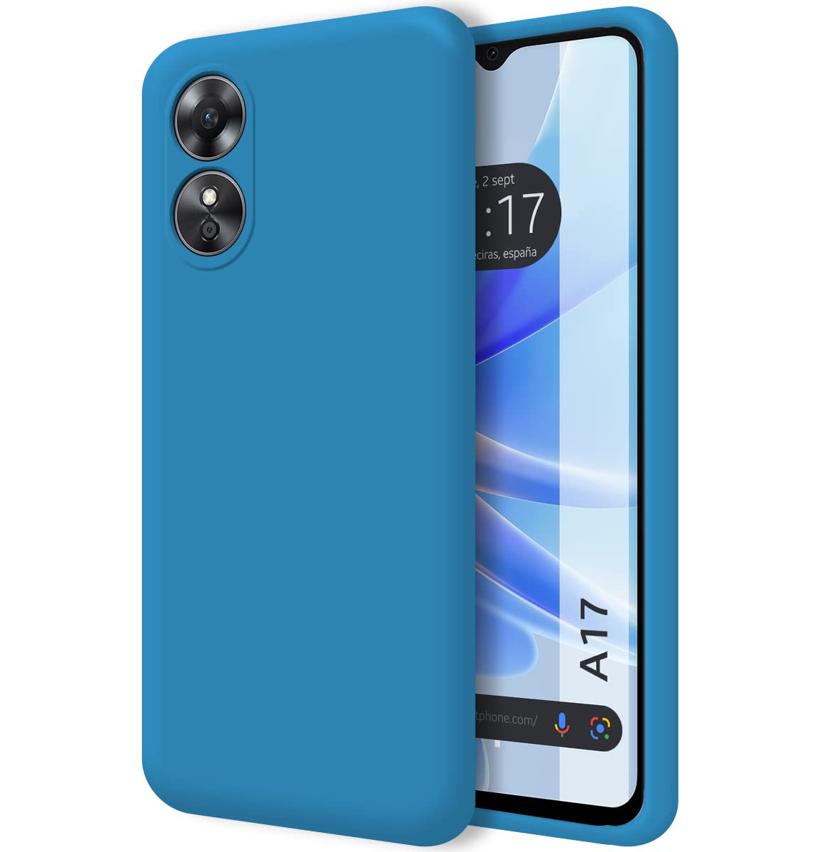 Tumundosmartphone Silicone Liquid Ultra Soft Case for Oppo A17 Blue
