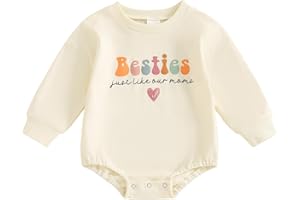Infant Baby Girl Winter Clothes One Piece Long Sleeve Romper Newborn Girl Bestie Just Like Our Mom Onesie