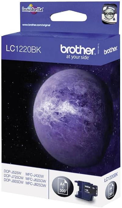 Brother LC-1220BK Black Ink Cartridge Single Pack Standard Yield 300 Pages