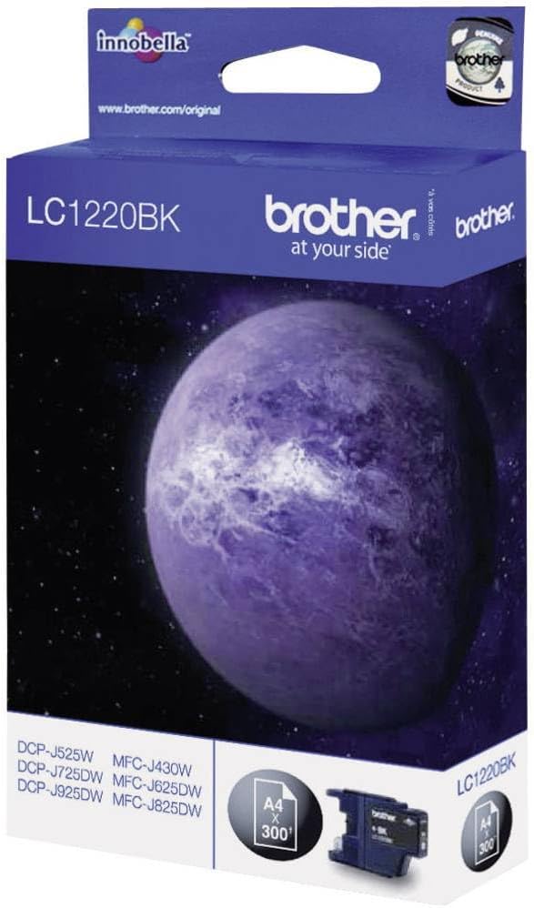 Brother LC-1220BK Black Ink Cartridge Single Pack Standard Yield 300 Pages