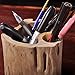 YOURNELO Solid Wooden Stump Pen Pencil Holder Desk Organizer Accessories