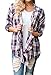 Ofenbuy Women Hipster Plaid Open Front Long Sleeve Ruffle Drape Cardigan Sweater