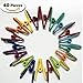 Ammsia Canyoze 40Pcs Colorful Multipurpose PVC-Coated Steel Wire Clip, Clothes Pins, Utility Clips Hooks for Home & Office
