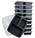 Green Direct 3 Compartment Meal Prep Containers / Food Storage Containers with Lids, Microwaveable, Freezer and Dishwasher Safe, Pack of 10